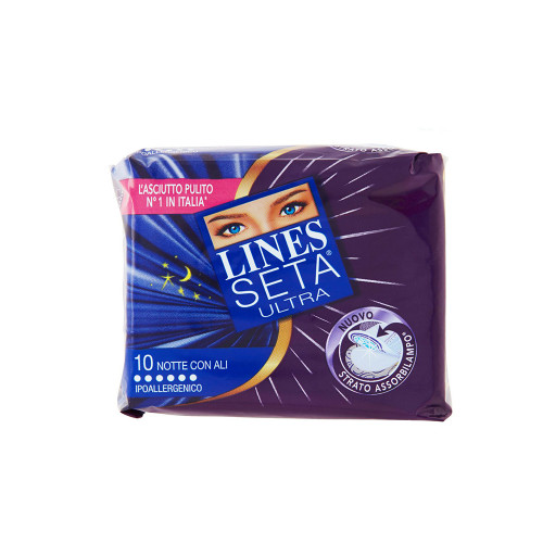 LINES SETA ULTRA, assorbenti notte con ali