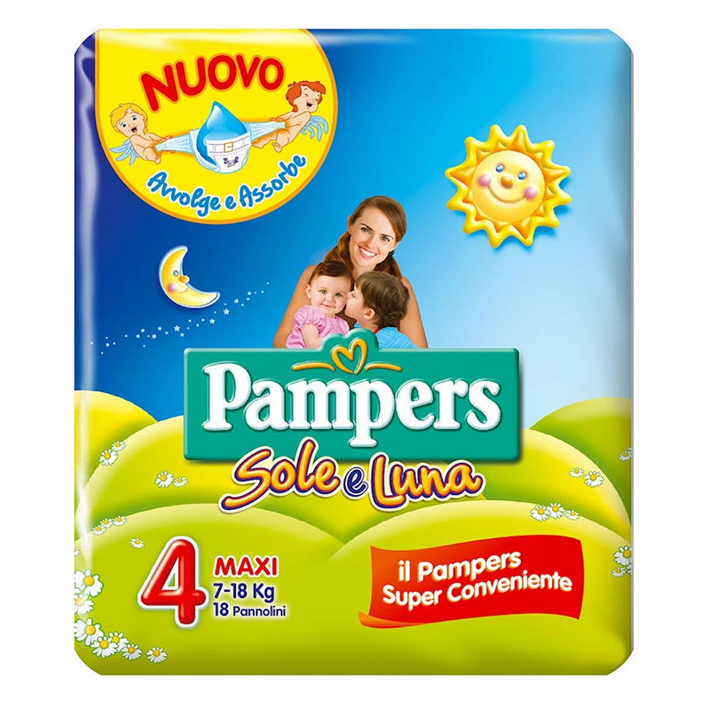 PAMPERS sole e luna, pannolini taglia 4