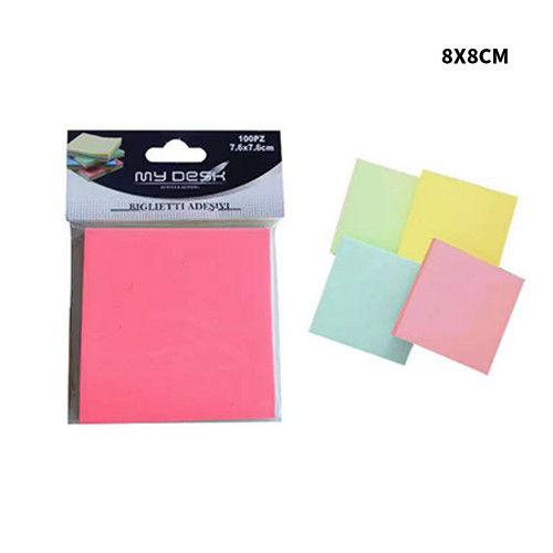Biglietti adesivi colorati 8 x 8 cm