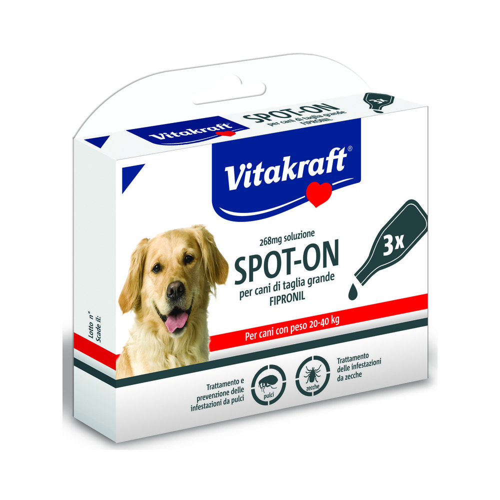 VITAKRAFT, fiale anti pulci per cani adulti 20-40 kg