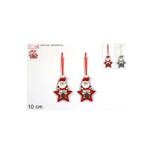 APPENDINO IN LEGNO BABBO NATALE 10 CM