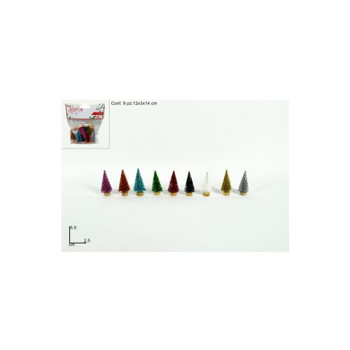 ALBERELLI GLITTERATI COLORATI 9 PZ